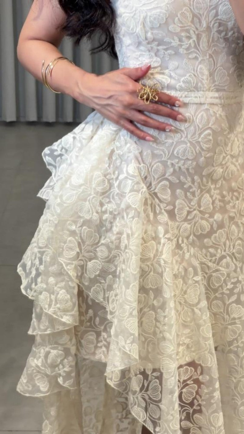 Asymmetric Jacquard Dress for Women