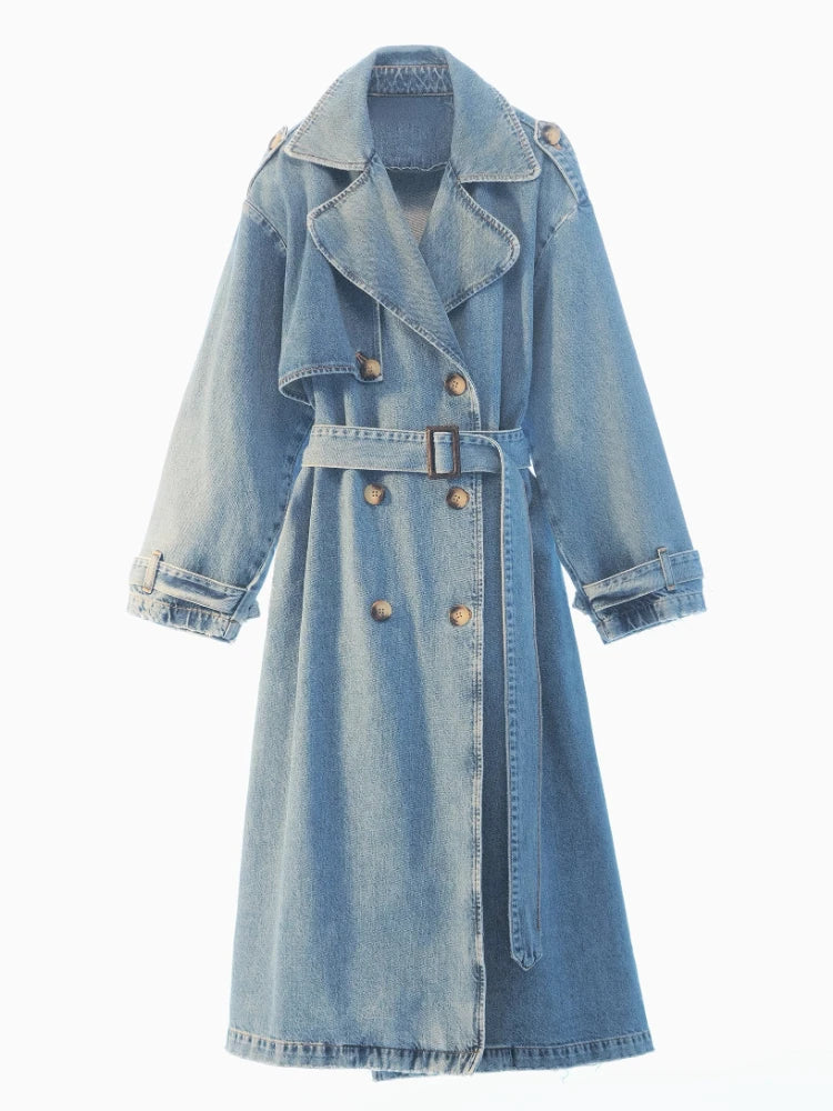 Long Denim Trench Coats