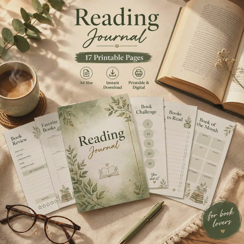 Reading journal printable book tracker